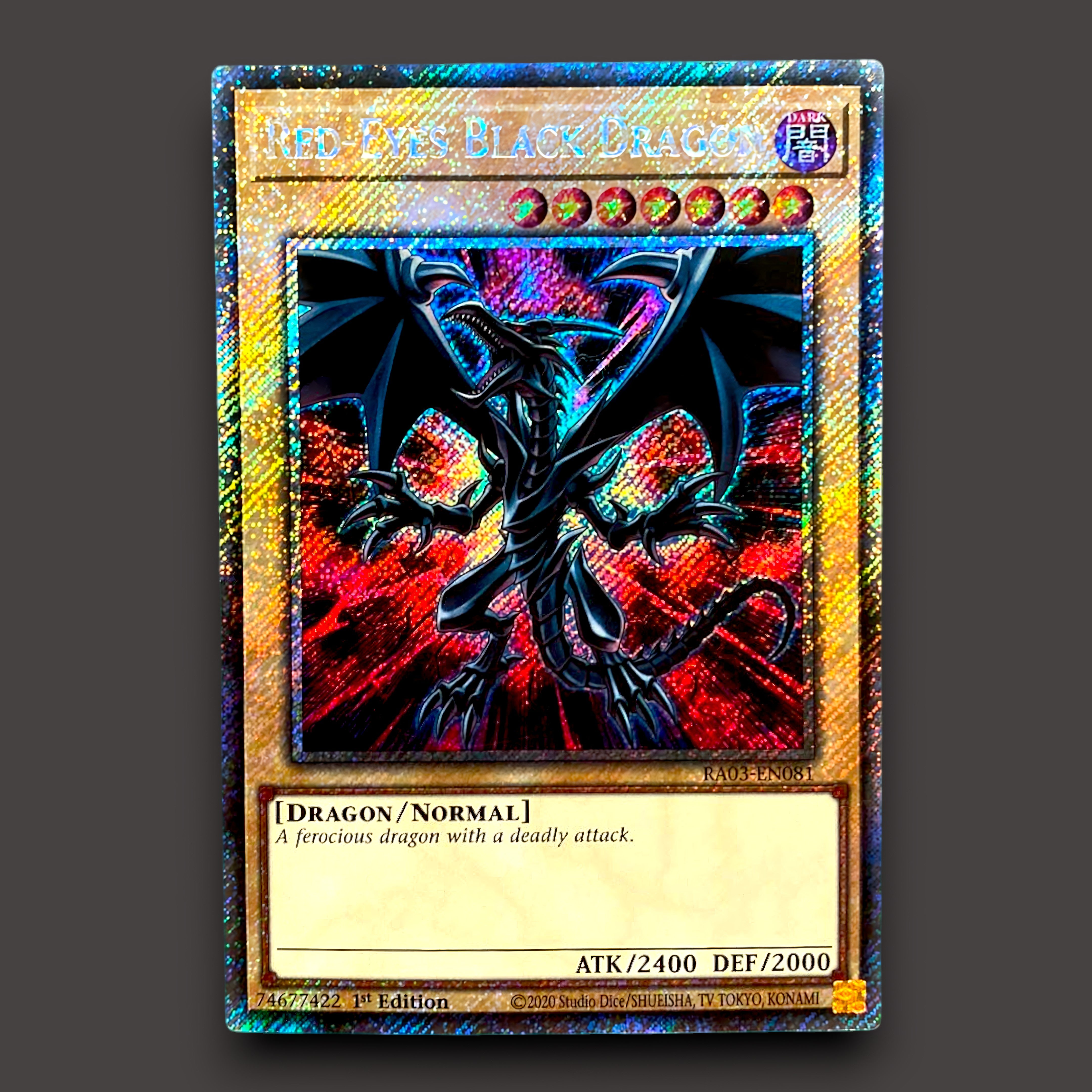 Red-Eyes Black Dragon Platinum Secret Rare alternate artwork Yu-Gi-Oh! card