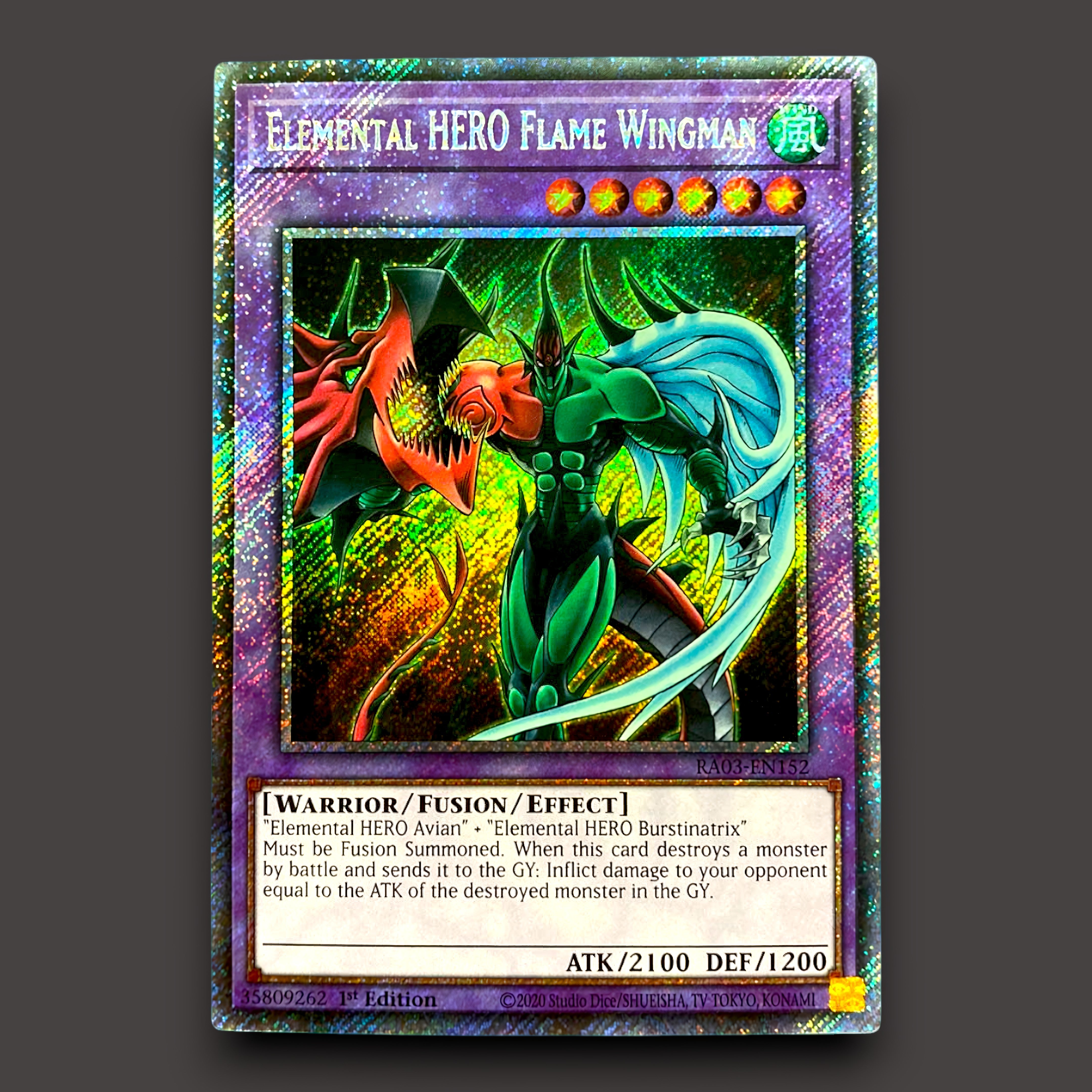Elemental HERO Flame Wingman Platinum Secret Rare Yu-Gi-Oh! card